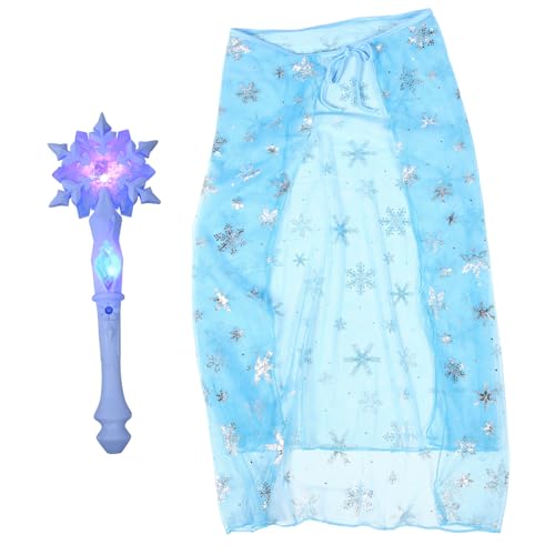 MUCKLILY 1Satz Kostümset für Mädchen Teiliges Set mit Leuchtendem Schneeflocken Zauberstab und Prinzessinnen Cape Requisite für Cosplay und Kindergeburtstagsfeiern MUCKLILY 1Satz Kostümset für Mädchen Teiliges Set mit Leuchtendem Schneeflocken Zauberstab und Prinzessinnen Cape Requisite für Cosplay und Kindergeburtstagsfeiern von MUCKLILY