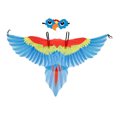 MUCKLILY 1Satz Papageien Kostümset für Cloak mit Kopfstück Flügeln für Fasching Karneval Halloween Schulaufführungen Vielseitig Einsetzbar Bequemen Stoffen MUCKLILY 1Satz Papageien Kostümset für Cloak mit Kopfstück Flügeln für Fasching Karneval Halloween Schulaufführungen Vielseitig Einsetzbar Bequemen Stoffen von MUCKLILY