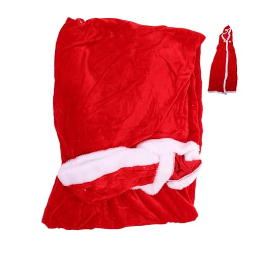 MUCKLILY Rot 1Stk Umhang mit Kapuze für Erwachsene Weihnachtsmannkostüm für Kinder Partymantel Weihnachtsmann-Kostüm Kinderkleidung Weihnachtsmantel Bühnenkostüm Erwachsener Geschenk Damen von MUCKLILY