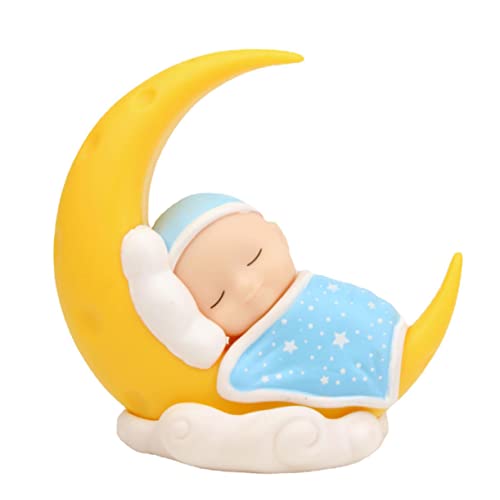 MUCKLILY 1Stück Micro Landschaft Dekoration Schlafendes Im Mond Design Kuchen Für Feiern Fotografie Prop DIY Tortendeko Für Besondere Anlässe von MUCKLILY