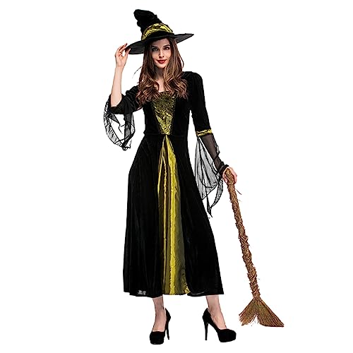 MUCKLILY 1Stk Mädchen-Outfit Kleid für Mädchen Halloween-Rollenspiel-Requisite ausgefallener Ball-Halloween-Party-Anzug kleidung Halloween-Hexenkostüm Hexenkostüm für Mädchen die Hexe von MUCKLILY