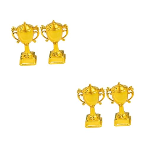MUCKLILY 2 Sätze Mini Pokal Trophäen Aus Kunststoff Für Kuchen Dekorationen Goldfarbene Trophäen Für Wettbewerbe Und Erfolge Party Deko Für Erwachsene 2 Stücke * 2 von MUCKLILY
