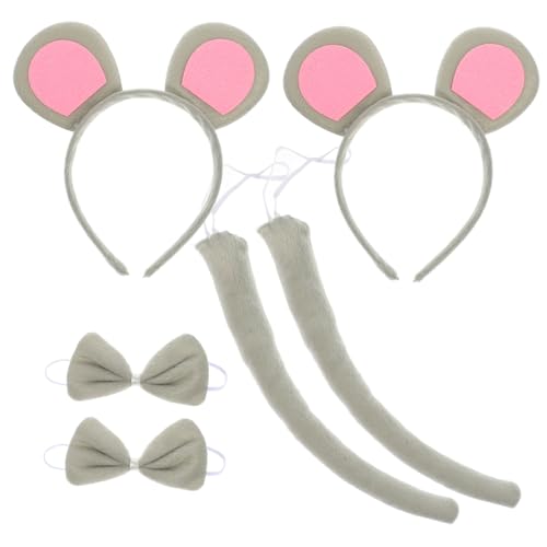 MUCKLILY 2 Satz Cosplay Zubehör Ohr Stirnband mit Fliege und Plüsch Kostüm Zubehör für Mädchen von MUCKLILY