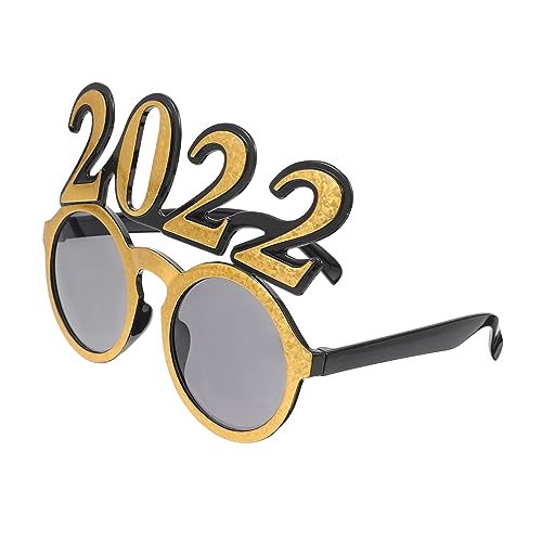 MUCKLILY 2 Stk 2022 Brille 2022 Musterbrille Weihnachtsbrillen Cosplay-Kostüme Gläser Ornament Neujahrsbrille kreative Brillen Weihnachten schmücken Zubehör Partybedarf Kind Requisiten von MUCKLILY