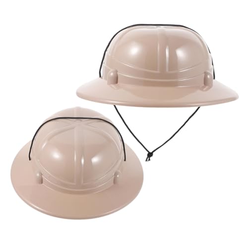 MUCKLILY 2 Stück Abenteuerhut camping zubehör Hutdekoration mit Dschungelmotiv Entdeckermütze für Campinghut im Freien Cosplay Kinderhüte Cosplay Entdecker Mütze Plastik Beige MUCKLILY 2 Stück Abenteuerhut camping zubehör Hutdekoration mit Dschungelmotiv Entdeckermütze für Campinghut im Freien Cosplay Kinderhüte Cosplay Entdecker Mütze Plastik Beige von MUCKLILY