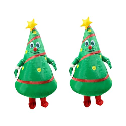 MUCKLILY 2 Stück Aufblasbarer Overall Kostüm Urlaub Weihnachtsmann-Outfit Weihnachtsmann-Outfit Weihnachten Aufblasbarer Anzug Aufblasbarer Body Aufblasbarer Anzug Figurbetontes von MUCKLILY