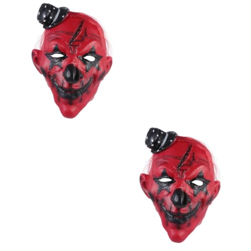MUCKLILY 2St Clown-Maske Horror-Zombie-Kostüm Clown-Kostüm für Halloween Clown-Gesichtsmaske Partymaske aus Latex Clownsmaske aus Latex Abschlussball Requisiten Kleidung Emulsion von MUCKLILY