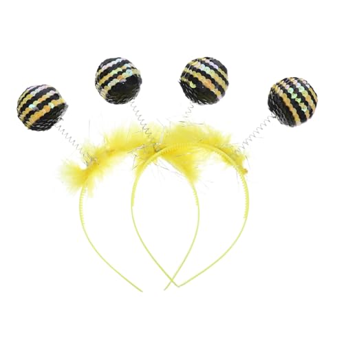 MUCKLILY 2 Stück Festliche Party Haarzubehör Biene Haarband Party-Haar-Accessoire Partystirnband Bienen Zubehör Bienen-Haar-Accessoires Biene Tentakel Stirnband Tuch Yellow von MUCKLILY