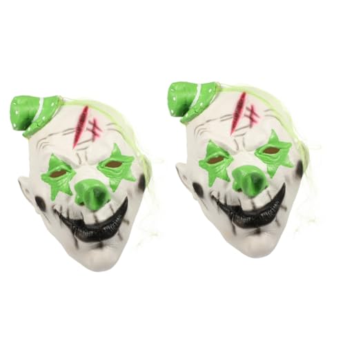 MUCKLILY 2St Halloween-Clown-Maske Cosplay-Kostüme clown verkleiden Partymasken Haarmasken Halloween-Party-Maske Clownsmaske aus Latex Abschlussball Kleidung Lieferungen Requisiten Emulsion von MUCKLILY