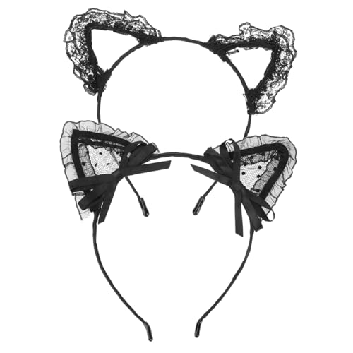 MUCKLILY 2 Stück Katzenohren Haarband mit Schwarzer Spitze Niedliche Haaraccessoires für Damen für Partys Cosplay Halloween und Besondere Anlässe MUCKLILY 2 Stück Katzenohren Haarband mit Schwarzer Spitze Niedliche Haaraccessoires für Damen für Partys Cosplay Halloween und Besondere Anlässe von MUCKLILY