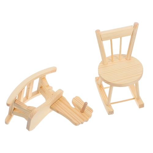 MUCKLILY 2 Stück Kinderschaukelstuhl Puppenhaus Dekoration Puppenhaus Miniaturstühle Stuhlmöbel Modell Miniaturstuhl Fingurine Puppenhausmöbel Puzzle Holz Beige MUCKLILY 2 Stück Kinderschaukelstuhl Puppenhaus Dekoration Puppenhaus Miniaturstühle Stuhlmöbel Modell Miniaturstuhl Fingurine Puppenhausmöbel Puzzle Holz Beige von MUCKLILY