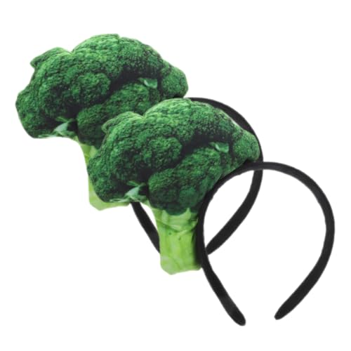 MUCKLILY 2 Stück Lustiges Gemüse Haarband Dehnbares Stirnband für Frauen Praktisches Haarschmuck Accessoire für Cosplay Party Make Up und Gesichtspflege Leichtes Rutschfestes Design von MUCKLILY