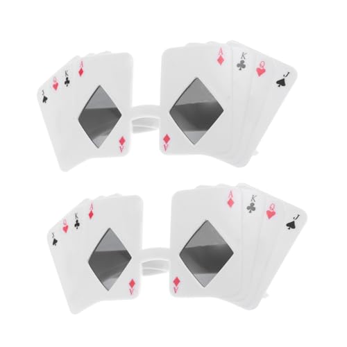 MUCKLILY 2 Stück Poker Sonnenbrillen Neuheiten Plastik Spielkarten Design Lustige Partybrillen für Erwachsene von MUCKLILY