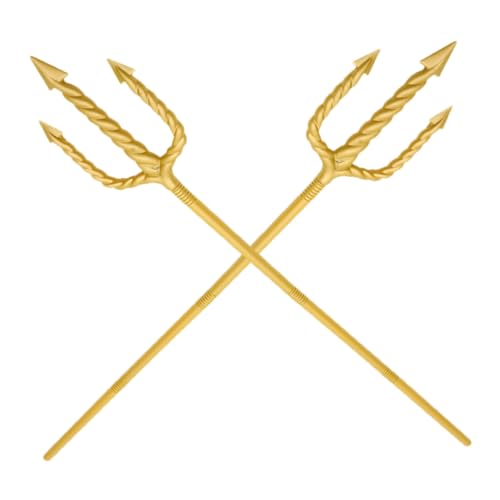 MUCKLILY 2 Stück Spiraldreizack -Dreizack Dreizack-Stütze Dreizack-Kostüm-Requisite Plastik Golden MUCKLILY 2 Stück Spiraldreizack -Dreizack Dreizack-Stütze Dreizack-Kostüm-Requisite Plastik Golden von MUCKLILY