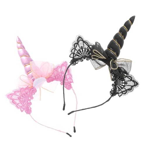 MUCKLILY 2 Stück Teiliges Einhorn Haarreif für Mädchen Niedliches Cosplay Haarschmuck Bequeme Stirnbänder in Schwarz und Geeignet für Party und Alltag Festlicher Haarschmuck für Erwachsene MUCKLILY 2 Stück Teiliges Einhorn Haarreif für Mädchen Niedliches Cosplay Haarschmuck Bequeme Stirnbänder in Schwarz und Geeignet für Party und Alltag Festlicher Haarschmuck für Erwachsene von MUCKLILY