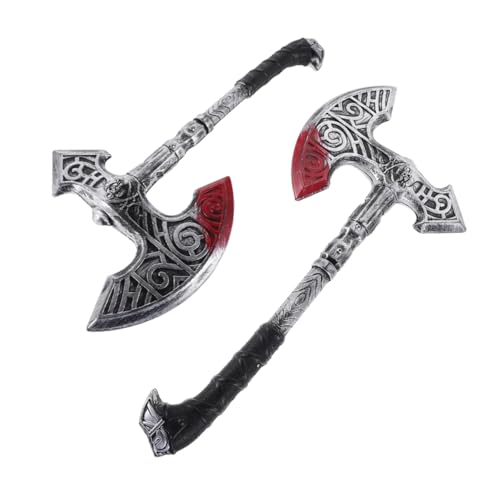 MUCKLILY 2 Stück Teiliges Retro Axt Requisit aus Leichtem Kunststoff Mittelalterliche Wikinger Äxte für Ritter Kostüm Cosplay Vielseitiges Halloween Party Zubehör für Authentische von MUCKLILY