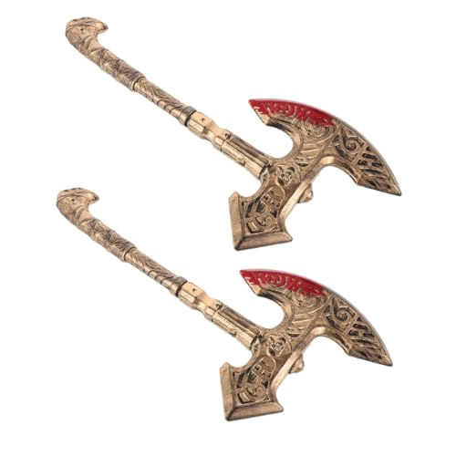 MUCKLILY 2 Stück Teiliges Wikinger Axt Kostümzubehör Goldfarbene Plastik Wikinger Fake Axt Requisite Mittelalterliche Cosplay für Halloween Ritter Verkleidung Party und Rollenspiel MUCKLILY 2 Stück Teiliges Wikinger Axt Kostümzubehör Goldfarbene Plastik Wikinger Fake Axt Requisite Mittelalterliche Cosplay für Halloween Ritter Verkleidung Party und Rollenspiel von MUCKLILY