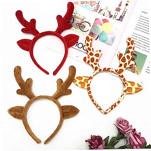 MUCKLILY 2 Stück Weihnachtliches Rentiergeweih Haarreif aus Weichem Umweltfreundlich und Geruchlos Festlicher Haarschmuck für Damen Herren für Weihnachtsfeiern und Kostüme von MUCKLILY