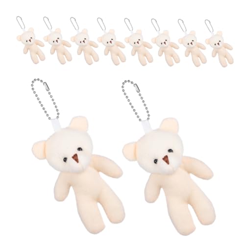 MUCKLILY 20 Stück Bär Schlüsselanhänger Kleine Plüschbären mit Schlüsselring Anhänger für Taschen und für Dekoration von MUCKLILY
