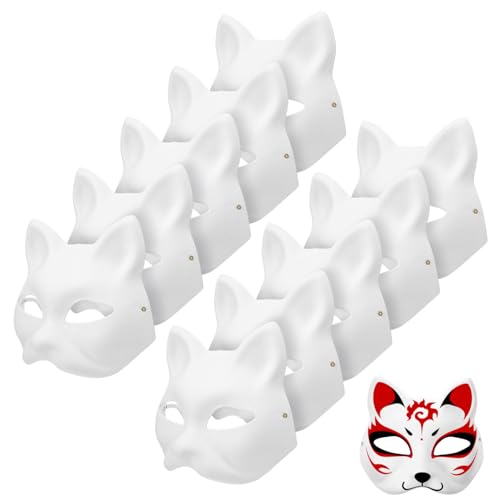 MUCKLILY 20 Stück Teiliges DIY Katzenmasken aus Weißem Umweltfreundlichem Material Leere Handbemalbare Tiermasken für Erwachsene Kreativer Spaß für Karneval Faschingsfeiern und Kreativkurse MUCKLILY 20 Stück Teiliges DIY Katzenmasken aus Weißem Umweltfreundlichem Material Leere Handbemalbare Tiermasken für Erwachsene Kreativer Spaß für Karneval Faschingsfeiern und Kreativkurse von MUCKLILY