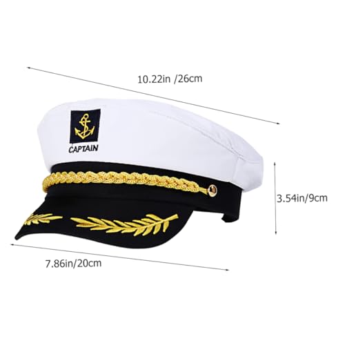 MUCKLILY 20 Stück Weiße Bestickte Kapitänsmützen für Bootsfahrer Langlebige Cosplay Hüte für Nautische Themenpartys Einfach zu Tragen für Kostüm und Segelveranstaltungen MUCKLILY 20 Stück Weiße Bestickte Kapitänsmützen für Bootsfahrer Langlebige Cosplay Hüte für Nautische Themenpartys Einfach zu Tragen für Kostüm und Segelveranstaltungen von MUCKLILY