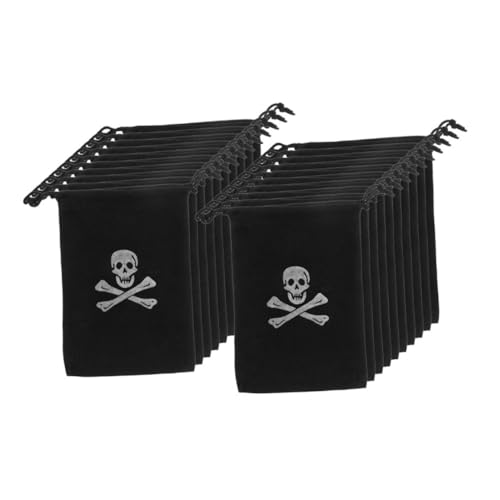 MUCKLILY 24 Stück Piraten-Aufbewahrungstasche Halloween-Leckereitaschen für Halloween-Taschen für Partygeschenke Halloween-Leckerli-Taschen für Piratentasche Polyester Schwarz MUCKLILY 24 Stück Piraten-Aufbewahrungstasche Halloween-Leckereitaschen für Halloween-Taschen für Partygeschenke Halloween-Leckerli-Taschen für Piratentasche Polyester Schwarz von MUCKLILY