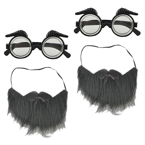 MUCKLILY 2Sätze Teiliges Gefälschter mit Brille Realistische Cosplay Augenbrauen für Kostümpartys Halloween Geburtstagsfeiern Kreative Anlässe Selbstklebend von MUCKLILY