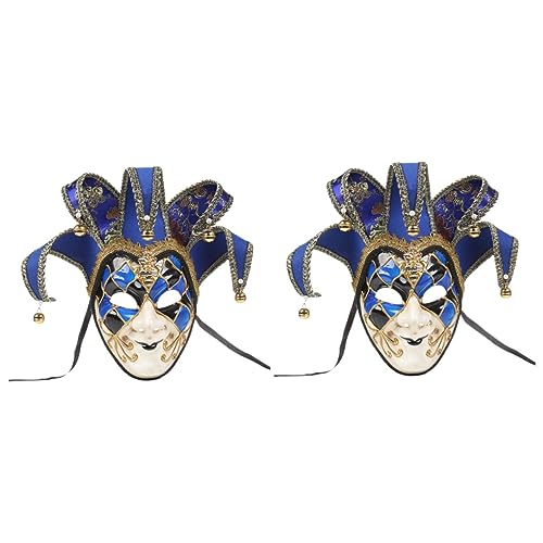 MUCKLILY 2St Clown-Dekor Kostüme für Paare Karneval Kostüme für Männer Golddekor Maskerade-Gesichtsabdeckung Venezianische Vollgesichtsmaske Musik schmücken Italien Dekorationen Mann bilden von MUCKLILY