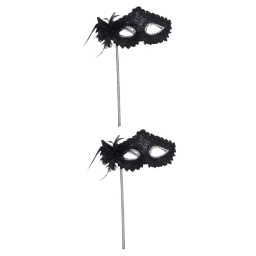 MUCKLILY 2St Halloween-Spitzenmaske Maskerade Masken Karneval-Masken Maskerade für Frauen Halloween Maskerade-Maske Cosplay-Maske Partymaske bilden Stock Requisiten Kleidung Fräulein von MUCKLILY