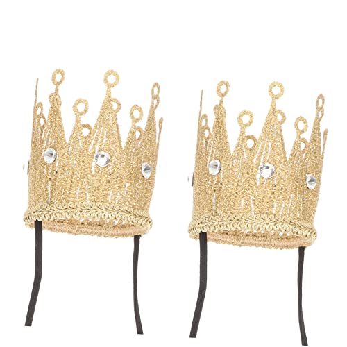 MUCKLILY 2Stücke Geburtstagskrone Goldene Prinzessinnen Krone für Cosplay und Partys für Feiern Halloween Hochzeiten und Fotografie von MUCKLILY
