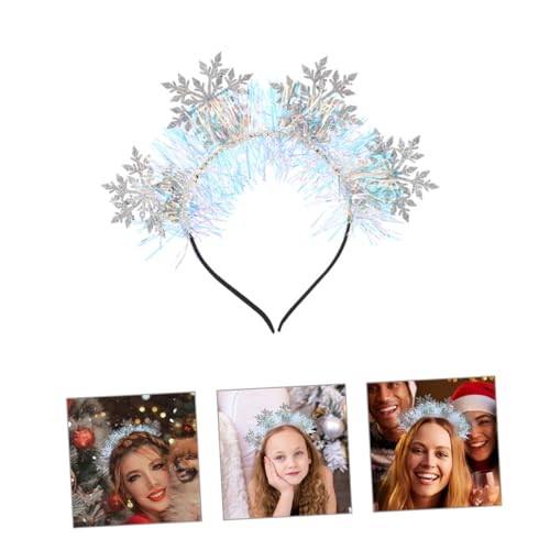 MUCKLILY 3 Stck. Schneeflocken-Stirnband Urlaub Stirnbänder Weihnachtsstirnbänder für frauen Rosa Weihnachtsfeier Feiertagskopfbedeckung Festliche Stirnbänder für Damen Latte-Kunst Silber von MUCKLILY