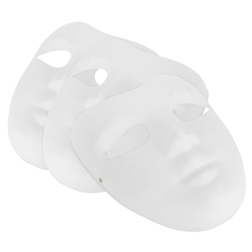 MUCKLILY 3 Stück Weiße Bastelmasken aus Papiermaché Sicher und Wiederverwendbar für DIY malprojekte Peking Theater Motiv Fördert Kreativität und Kulturelles Lernen von MUCKLILY