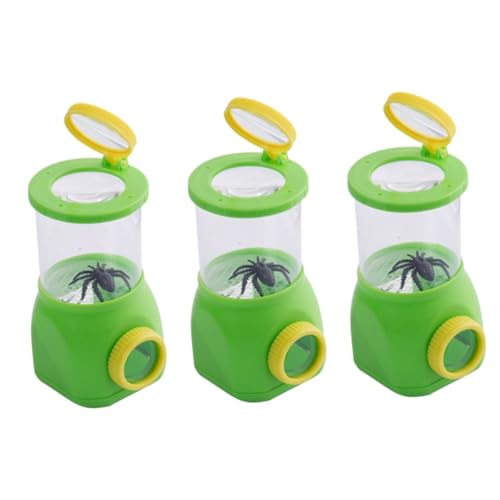 MUCKLILY 3 Teiliges Insektenbetrachter Set Für Insektenspielzeug Spinnenfänger Insektenfang Set Insektenbehälter Vergrößerungsglas Insektenfänger Insekten Vitrine Set Abs von MUCKLILY