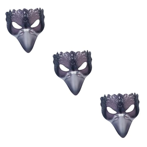 MUCKLILY 3st Krähenmaske Eulenmaske Halloween Vogel Maske Tier Realistische Gesichtsmaske Maskerade Masken Adler Gesichtsmaske Hälfte Abschlussball Maske Schnabelmaske Eva Cosplay Kleidung von MUCKLILY