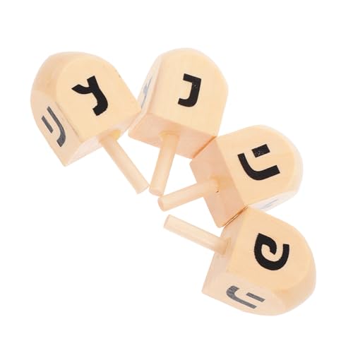 MUCKLILY 4 Stück Holz Dreidel zum Bemalen Unlackierte Hanukkah Dreidels für Kreative Bastelaktivitäten Sicher für Chanukka Feiern und Dekorationen von MUCKLILY