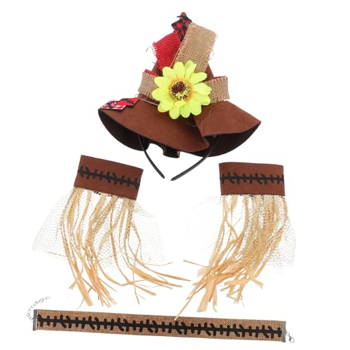 MUCKLILY 4 Stück Teiliges Halloween Kostüm für Erwachsene mit Strohhut Armband und Halskette Stilvolle Cosplay Dekoration für Karneval und Fasching Leicht Kombinierbar für Festliche MUCKLILY 4 Stück Teiliges Halloween Kostüm für Erwachsene mit Strohhut Armband und Halskette Stilvolle Cosplay Dekoration für Karneval und Fasching Leicht Kombinierbar für Festliche von MUCKLILY