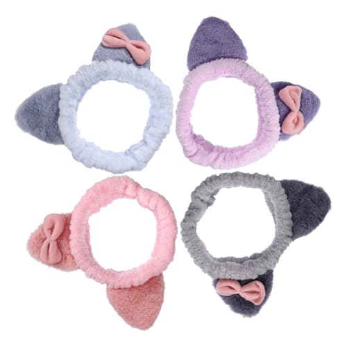 MUCKLILY 4 Stück Teiliges Katzenohren Haarband aus Weichem Korallenfleece Dekorative Haarschleifen für Mädchen Make up Stirnband Elastisch und Bequem für Party und Alltag Zufällige Farbe MUCKLILY 4 Stück Teiliges Katzenohren Haarband aus Weichem Korallenfleece Dekorative Haarschleifen für Mädchen Make up Stirnband Elastisch und Bequem für Party und Alltag Zufällige Farbe von MUCKLILY