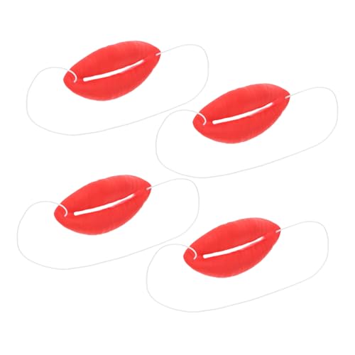 MUCKLILY 4 Stück Wurstmund Masken Halloween Requisiten für Kostümpartys und Cosplay Events Witzige Große Lippen Deko für Unvergessliche Feiern Hautfreundliches Material von MUCKLILY