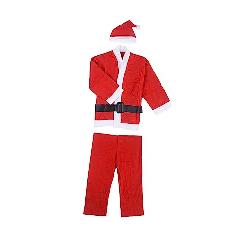 MUCKLILY 4 Stück kinder weihnachtskostüm kinder weihnachtsmann kostüm Weihnachtsmannkostüm für Kinder Weihnachtsmann-Kostüm Weihnachten Kleidung Anzug für Erwachsene Mädchen von MUCKLILY