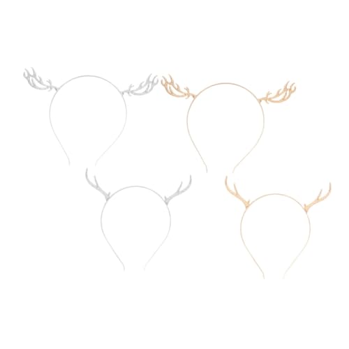 MUCKLILY 4Stücke Antler Metall Haarreifen Geweih Haarschmuck für Weihnachten Kreative Party Dekoration Leicht und Langlebig für Mädchen und von MUCKLILY