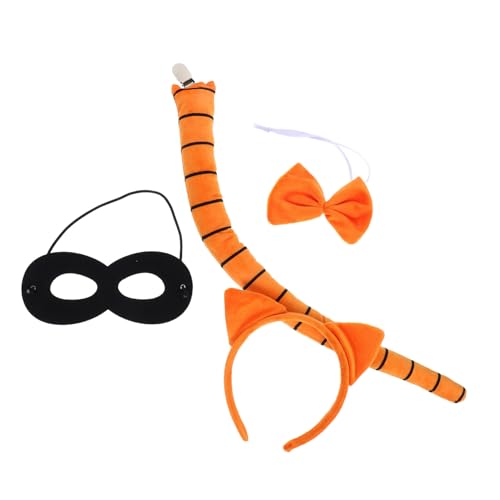 MUCKLILY 4Stücke Katzenkostüm Set für Teilig mit Katzenohren Haarreif Fliege Augenmaske für Halloween Kindergeburtstag Cosplay Verstellbar MUCKLILY 4Stücke Katzenkostüm Set für Teilig mit Katzenohren Haarreif Fliege Augenmaske für Halloween Kindergeburtstag Cosplay Verstellbar von MUCKLILY