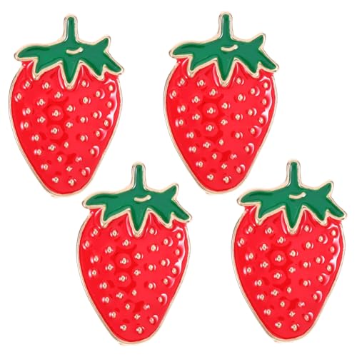 MUCKLILY 4pcs Strawberry Brosche Pin Set Für Sommerparty Niedliche Kragen Clips Fruit Label Pin Modeaccessoires Für Kleidung Und Handtaschen von MUCKLILY