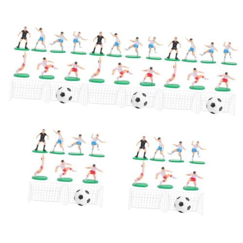 MUCKLILY 5 Sätze Dekoration der Fußballmannschaft Fußballdekoration für Kuchen Fußball-Geburtstagskuchendekoration Miniatur-Fußball aus Kunststoff Miniatur-Landschaftsdekor von MUCKLILY
