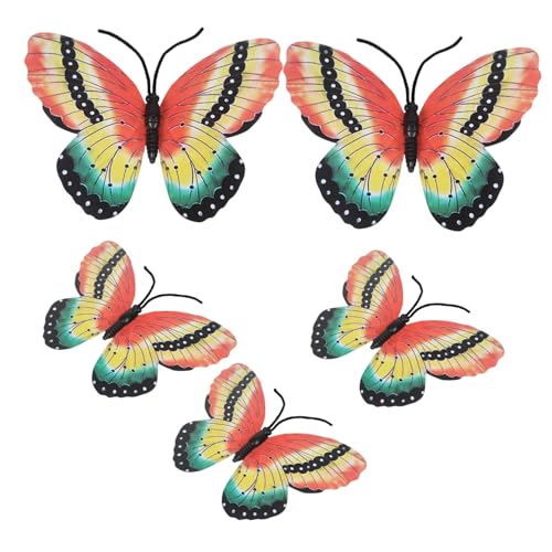 MUCKLILY 5 Stück Künstliche Schmetterlingsdeko Große Tanz Requisiten für Party Bühnenauftritte Klassische Tanz Accessoires Vielseitig Einsetzbar von MUCKLILY