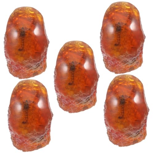 MUCKLILY 5 Stück Ornament Dekorationen Insektenexemplar Bernsteinstein Exemplar Insektendekor Insektenschmuck Wohndekor Unikat Steine ​​Insektenstein Exemplar Insektenstein Harz von MUCKLILY