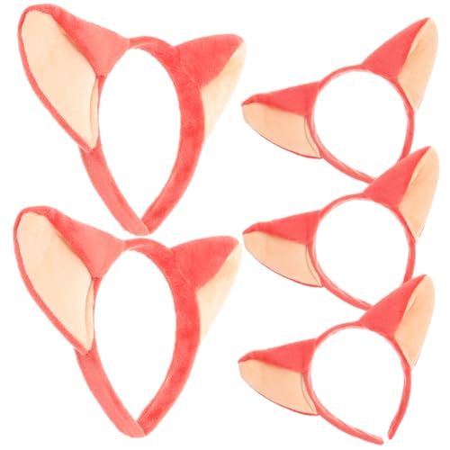 MUCKLILY 5 Stück Teiliges Fuchsohren Stirnband Niedliches Haarband mit Cartoon Design Haarschmuck für Make Up und Gesichtsreinigung Geeignet für Geburtstag Cosplay Weihnachtsfeier von MUCKLILY