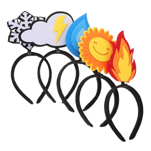 MUCKLILY 5 Stück Teiliges Kreative Filz Haarbänder mit Flammen und Weiche Schneeflocken und Wolkenformen Lustige Partydekorationen für Geburtstag und Themenfeste von MUCKLILY