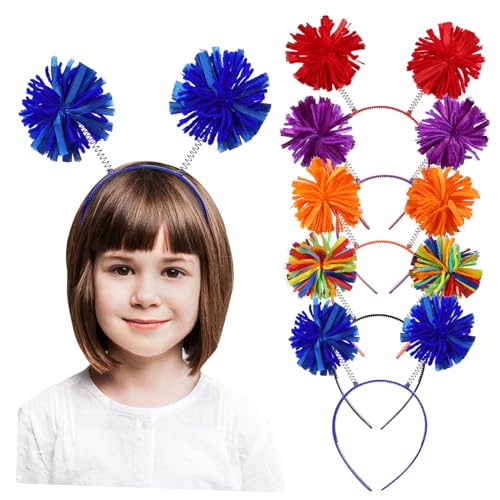MUCKLILY 5 Stück Teiliges Party-stirnband mit Bunten Pompons Federleichte Feder-stirnbänder für Erwachsene Modische Haaraccessoires für Karneval Halloween und Alltag Bequeme Kopfbedeckung MUCKLILY 5 Stück Teiliges Party-stirnband mit Bunten Pompons Federleichte Feder-stirnbänder für Erwachsene Modische Haaraccessoires für Karneval Halloween und Alltag Bequeme Kopfbedeckung von MUCKLILY