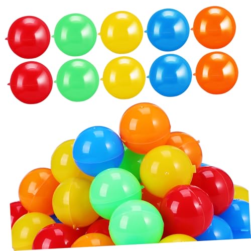 MUCKLILY 50 Stück Lotteriekugel Verlosen Klein Hohl Groß Party Rosa Ball Farbe Forderung Bingo-ersatzkugeln Kind Befüllbare Gewinnbälle Glücklich Verkaufsmasse Plastik von MUCKLILY