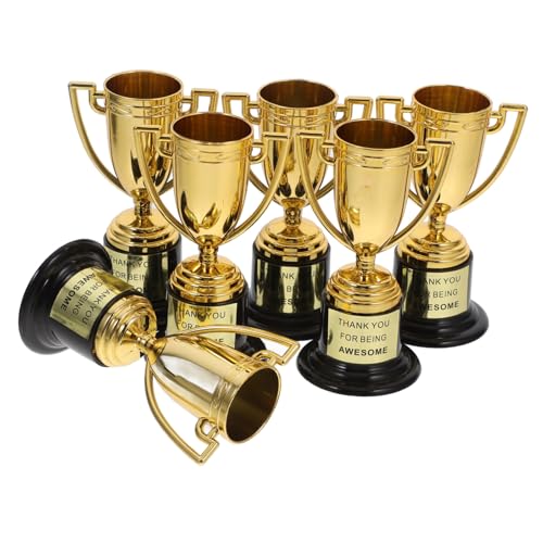 MUCKLILY 6 Stück Mini Trophäen aus Goldene Plastik Auszeichnungspokale für Partys Wettbewerbe und Kindergeburtstage Dekoration und Belohnungen für Erfolge MUCKLILY 6 Stück Mini Trophäen aus Goldene Plastik Auszeichnungspokale für Partys Wettbewerbe und Kindergeburtstage Dekoration und Belohnungen für Erfolge von MUCKLILY